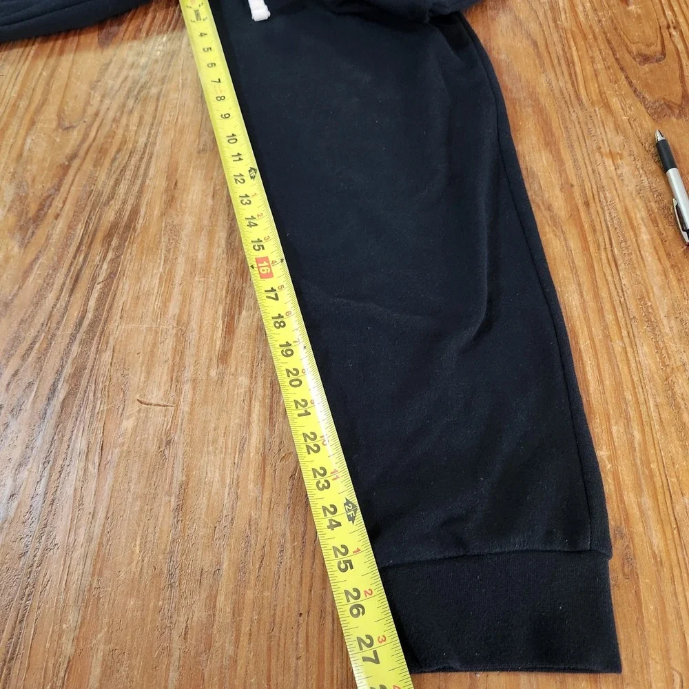 True Religion Black Men's Sweatpants Joggers Drawstring Waist Logo Pockets Large